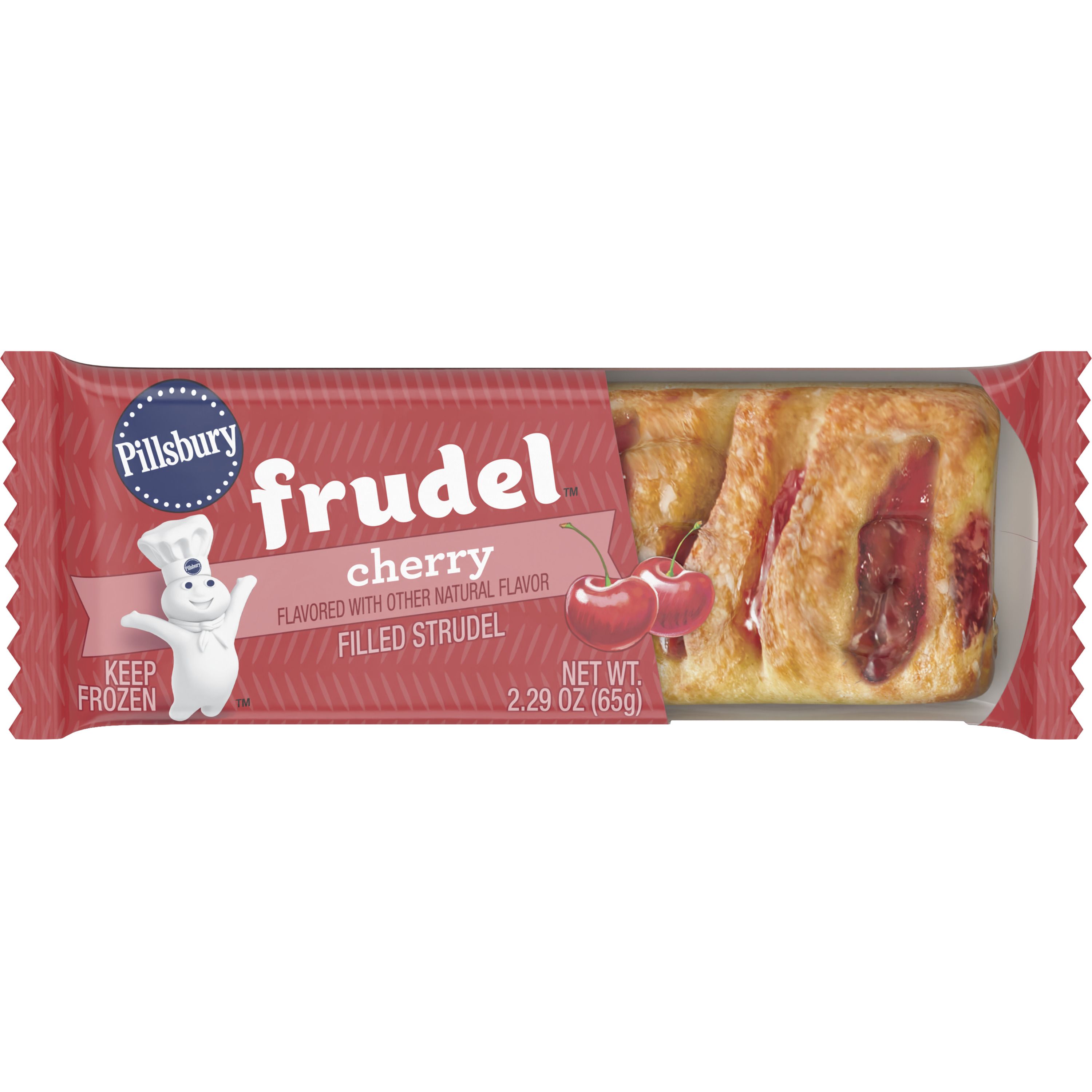 Front - 3D Pillsbury Frozen Meals Frudel Single Serve Pouch Cherry 72/2.29 OZ