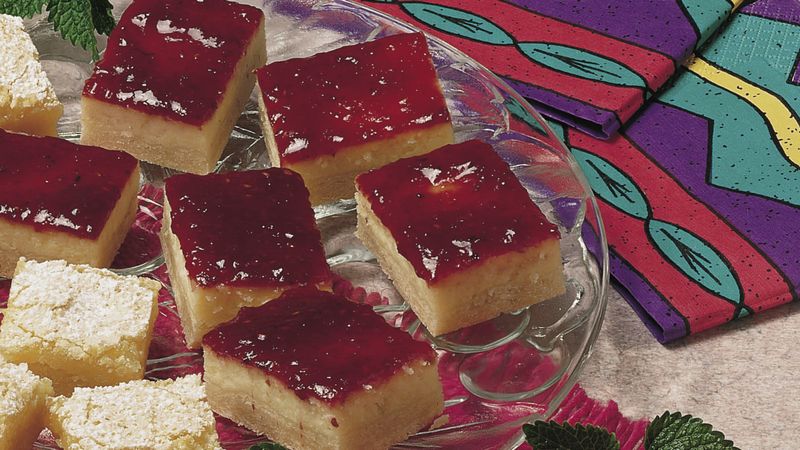 Raspberry Cheesecake Bars (lighter recipe)