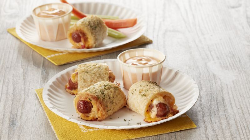 Mini Hot Dog-Pimiento Cheese Bites