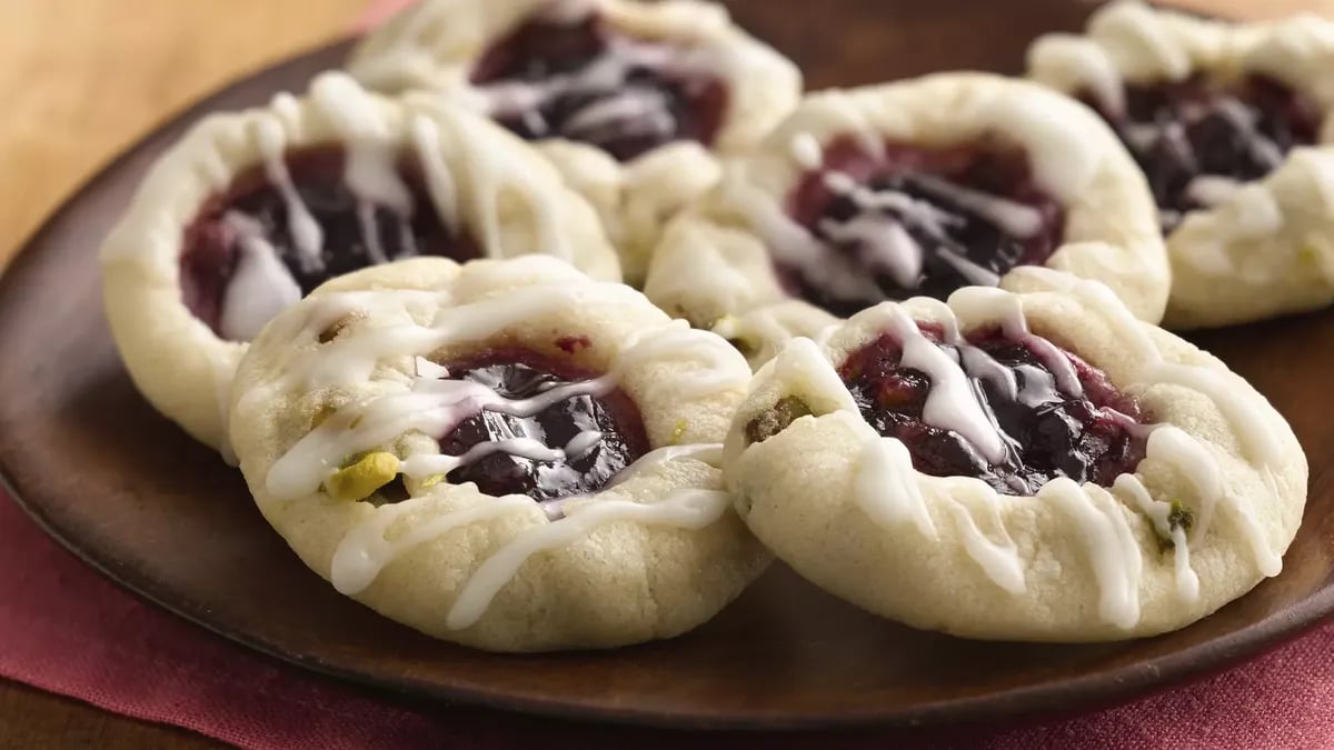 Lemon Pistachio Blackberry Thumbprints