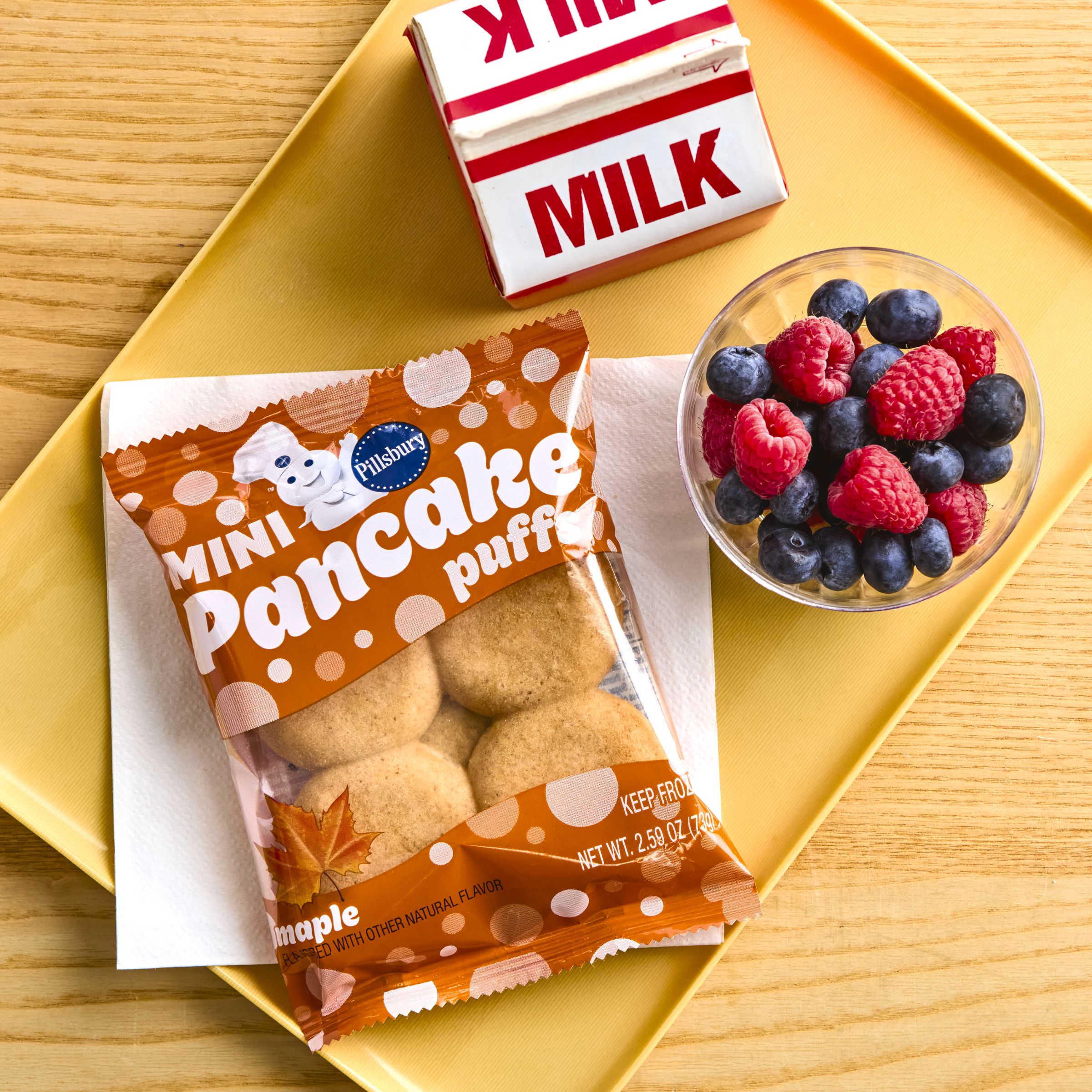  Styled Pillsbury Frozen Meals Pancake Puffs Single Serve Pouch Maple 72/2.59 OZ