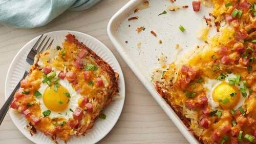 Sheet Pan Ham and Cheese Hashbrowns