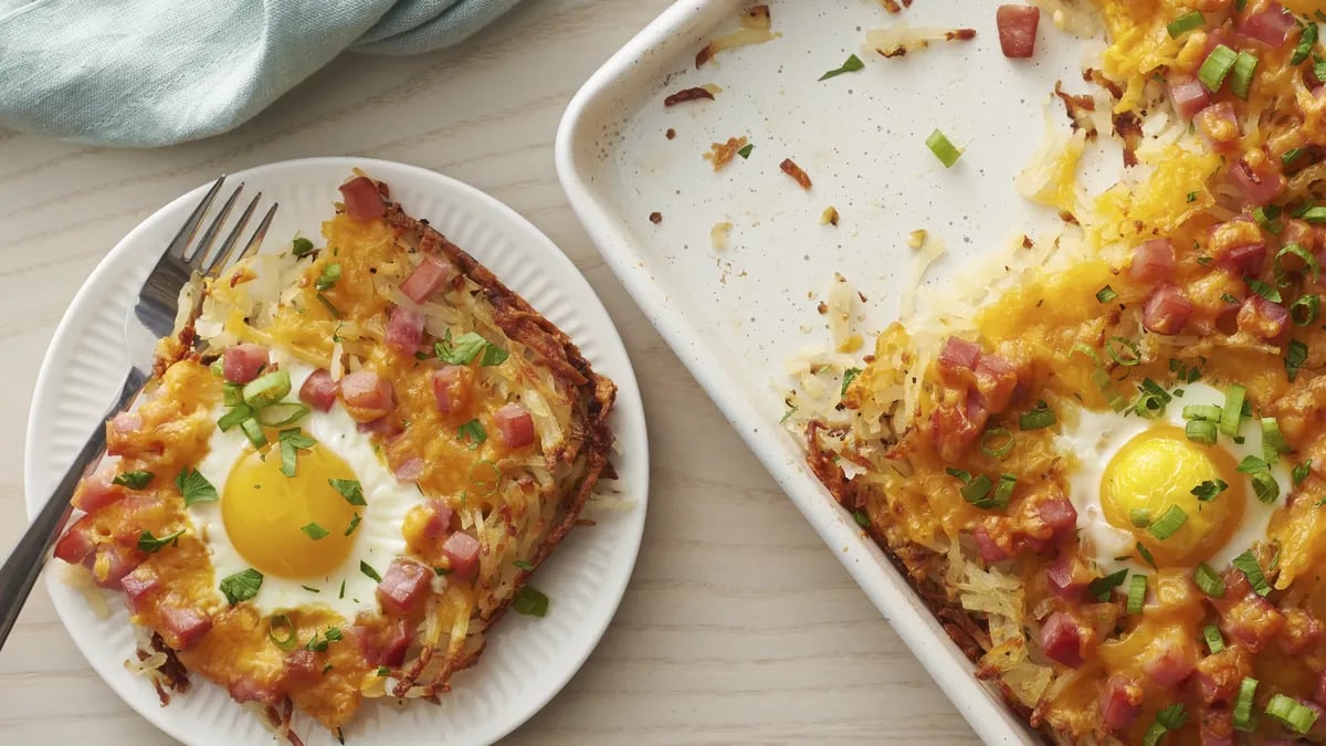 Sheet-Pan Ham and Egg Hash