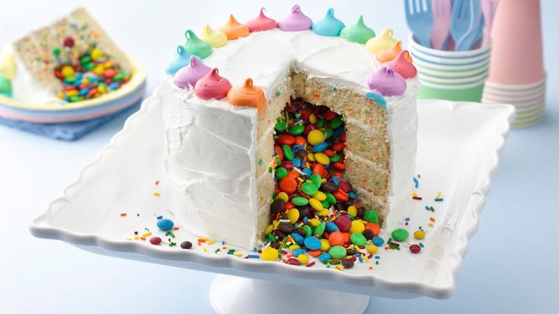 Rainbow Surprise Inside Cake Recipe 