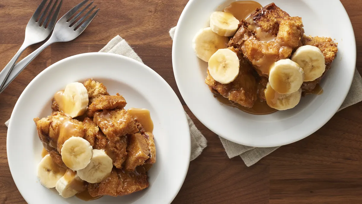 Slow-Cooker Salted Caramel-Banana Cinnamon Roll Casserole