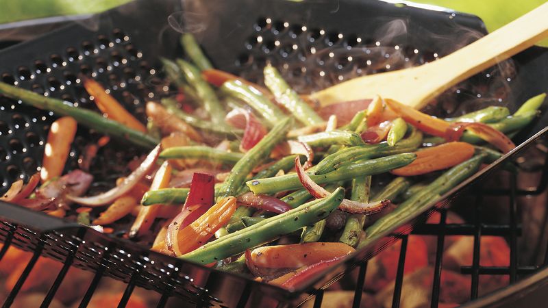 Grilled Baby Carrots and Green Beans