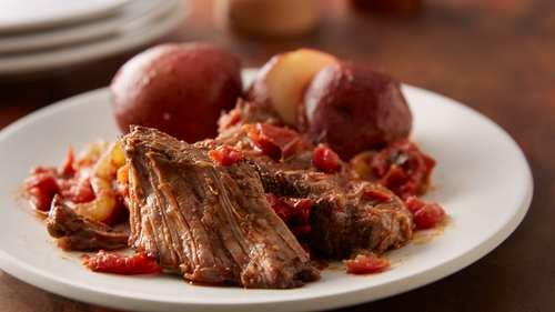 Slow Cooker Mediterranean Pot Roast - Love Bakes Good Cakes