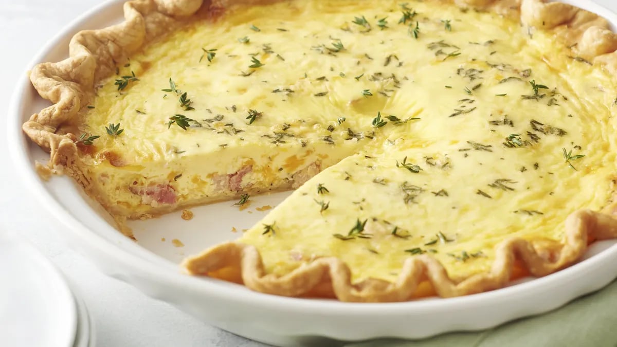 Ham and Cheddar Quiche