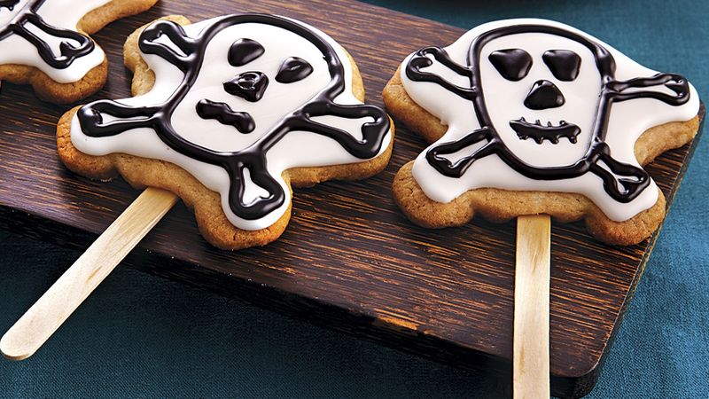 Skull and Crossbones Cookie Pops