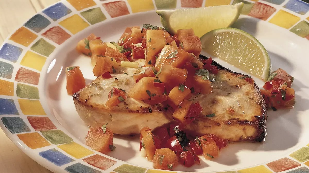 Grilled Swordfish with Papaya Salsa