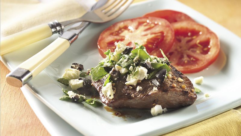 Grilled Greek-Style Steak (Cooking for 2)