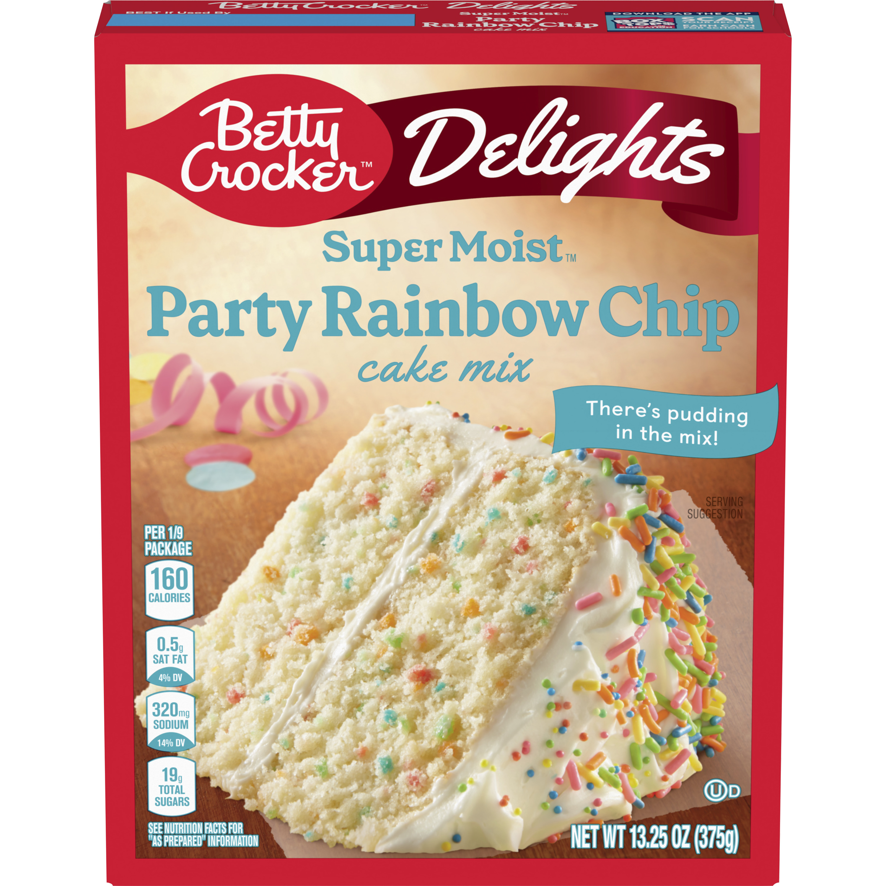 Betty Crocker Delights Super Moist Party Rainbow Chip Cake Mix, 13.25 ...