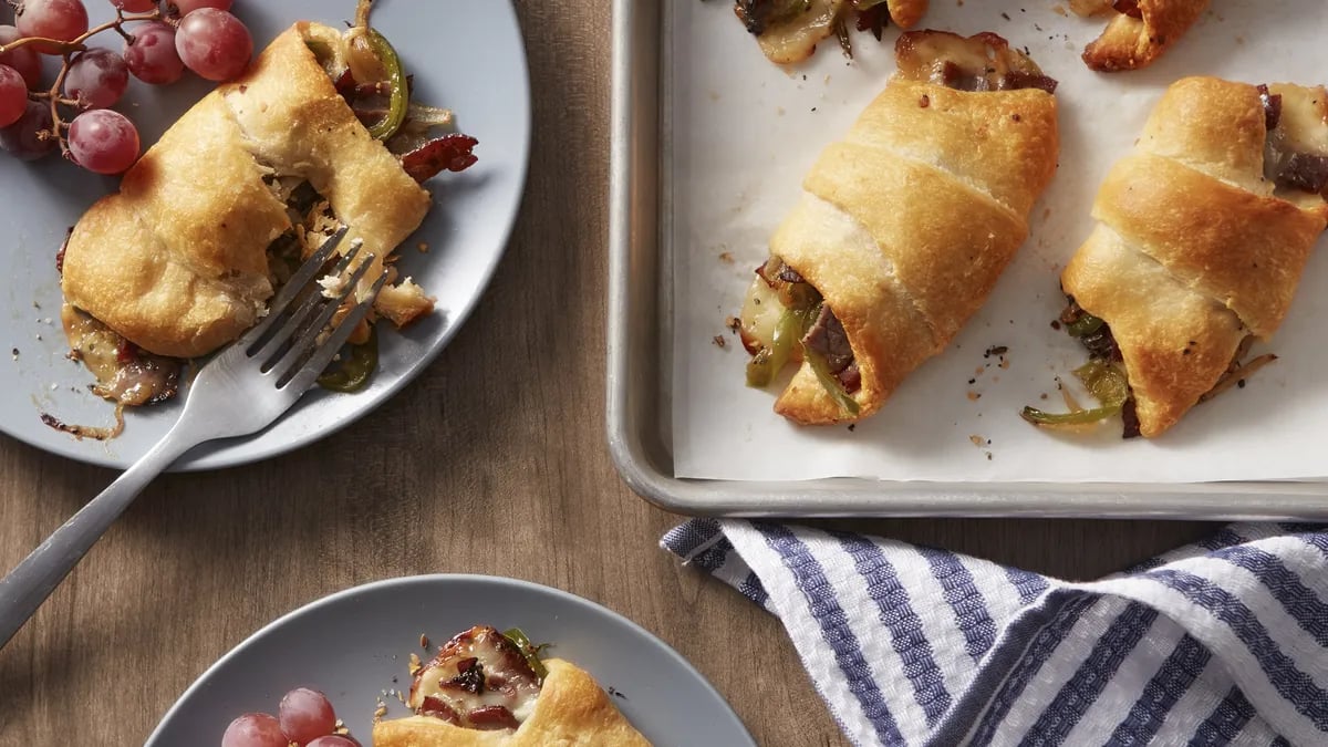 Philly Cheese Steak Crescent Rolls