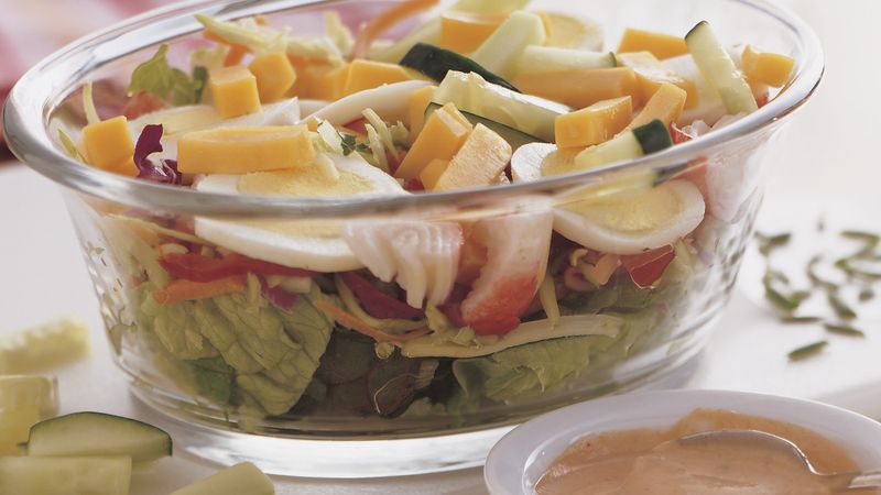 Layered Seafood Chef Salads