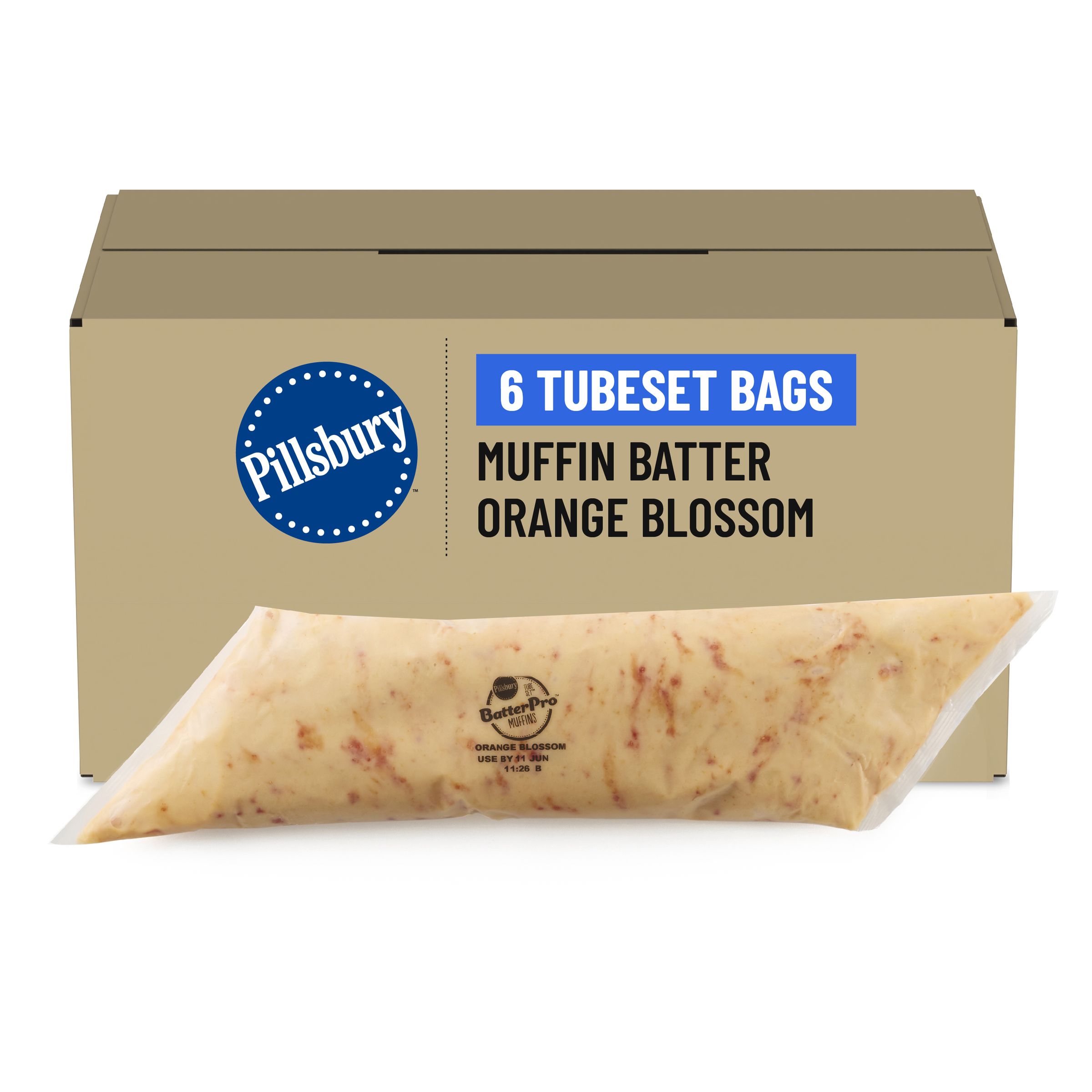  Case Optimized Hero Pillsbury BatterPro Frozen Muffin Batter TubeSet Orange Blossom 6/3 LB