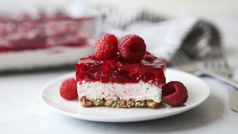 Raspberry Pretzel Salad