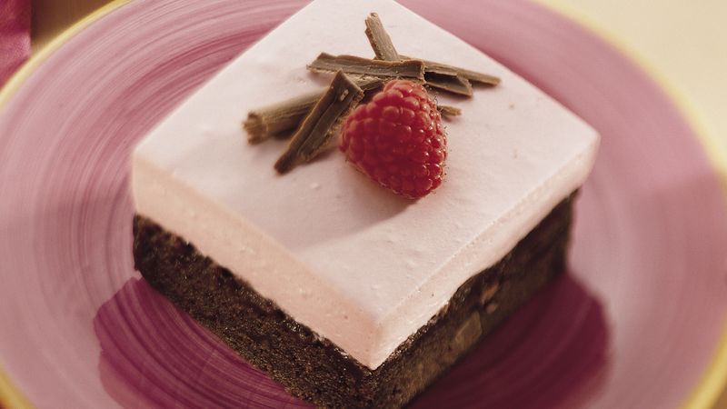 Raspberry Cream-Brownie Dessert Squares