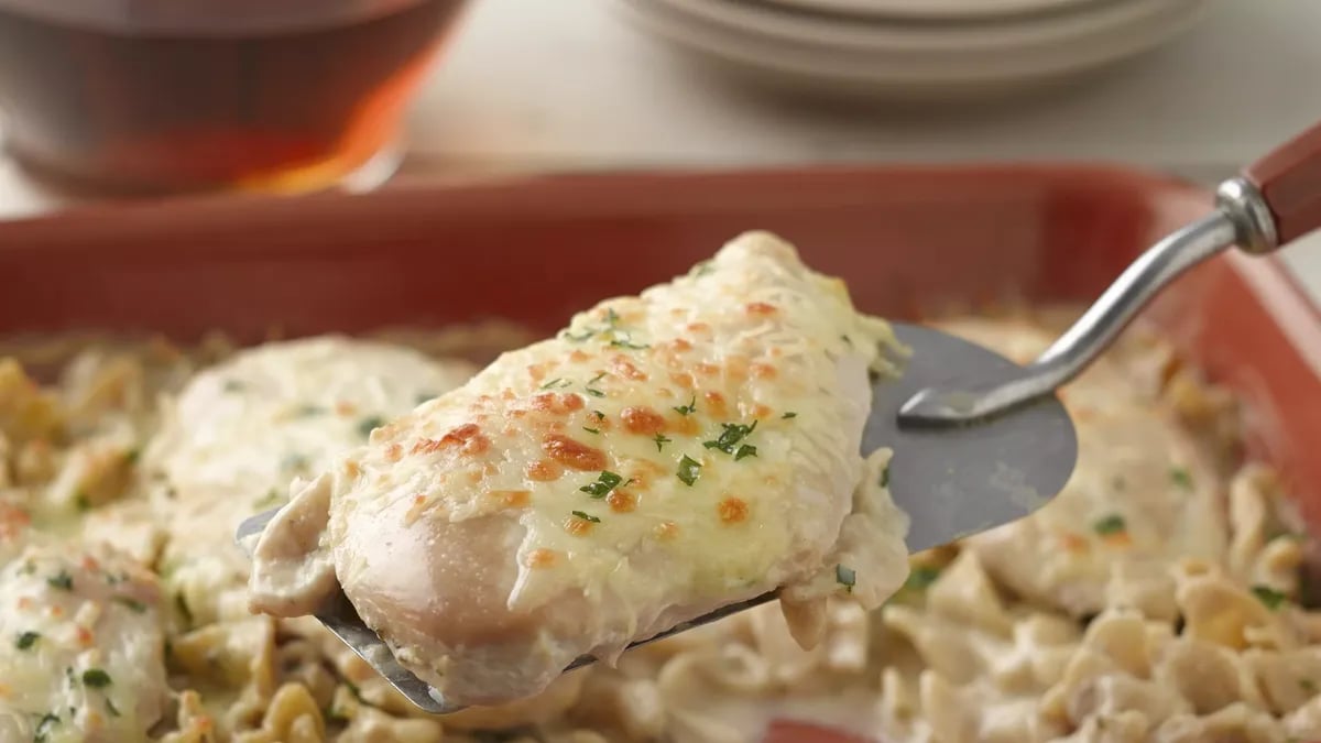 Jamie's Creamy Baked Chicken Stroganoff