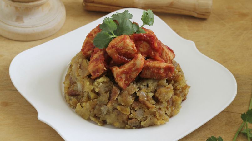 Chicken Mofongo with Creole Sauce