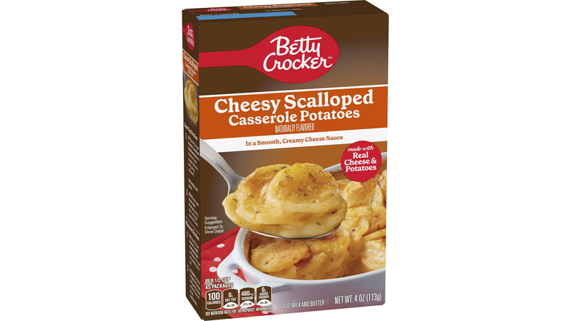 Betty Crocker Cheesy Scalloped Casserole Potatoes, Made With Real Cheese, 4 oz Box - BettyCrocker.com Betty Crocker Cheesy Scalloped Casserole Potatoes, Made With Real Cheese, 4 oz Box - BettyCrocker.com