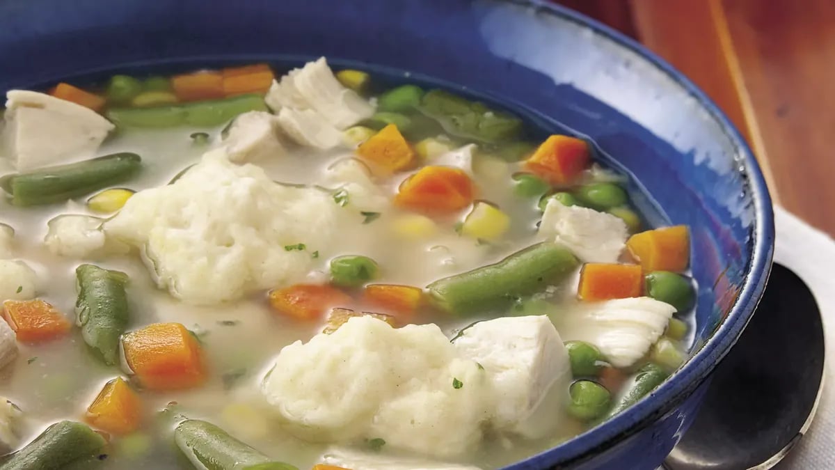 Chicken-Vegetable Soup with Dumplings