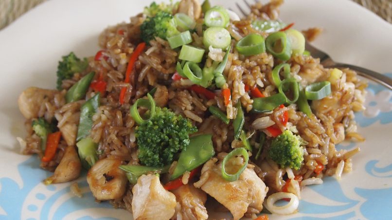 Chaufa Rice with Chicken and Broccoli