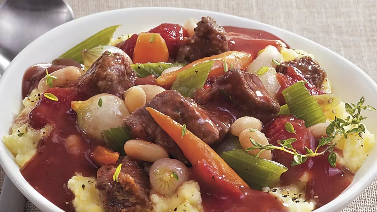 Tuscan Stew with Parmesan Polenta