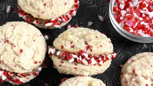 Peppermint Hot Cocoa Sandwich Cookies