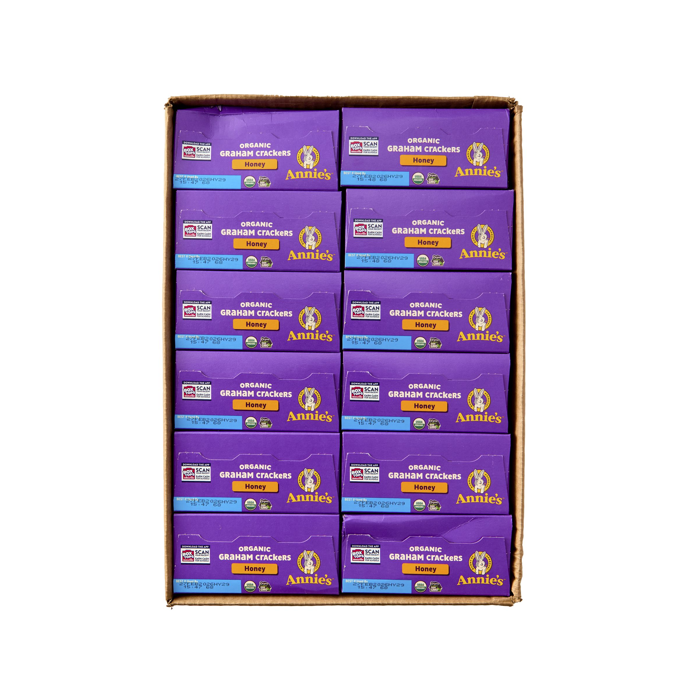  Open Case Annie's(TM) Organic Graham Crackers Honey Grahams (12 ct) 14.4 oz