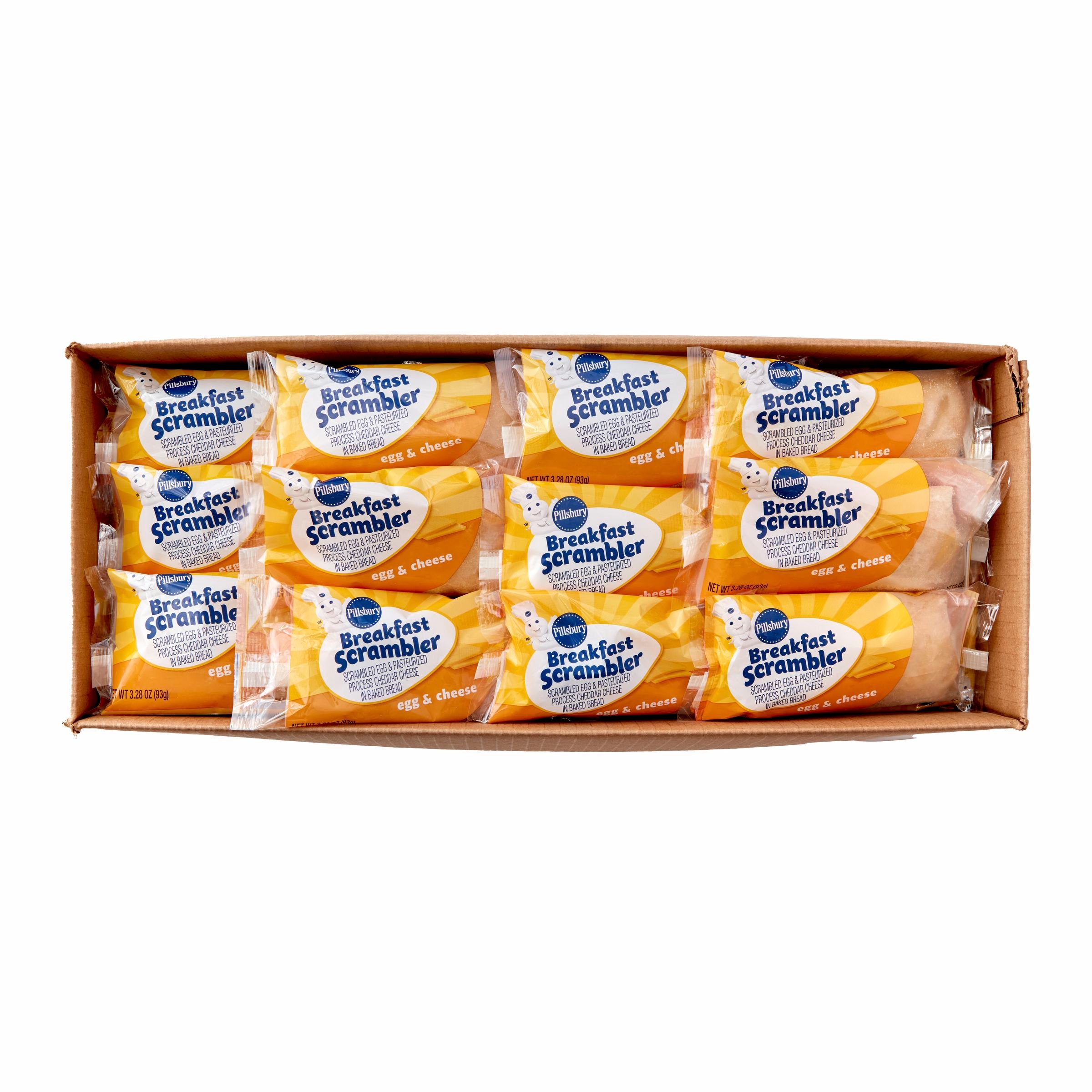  Open Case Pillsbury Frozen Meals Breakfast Scrambler Egg Cheese (72 ct) 3.28 oz