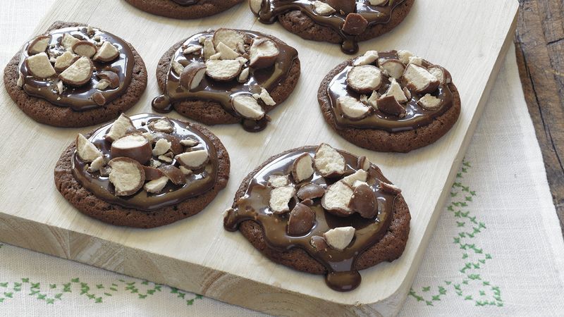 Chocolate-Glazed Malt Cookies