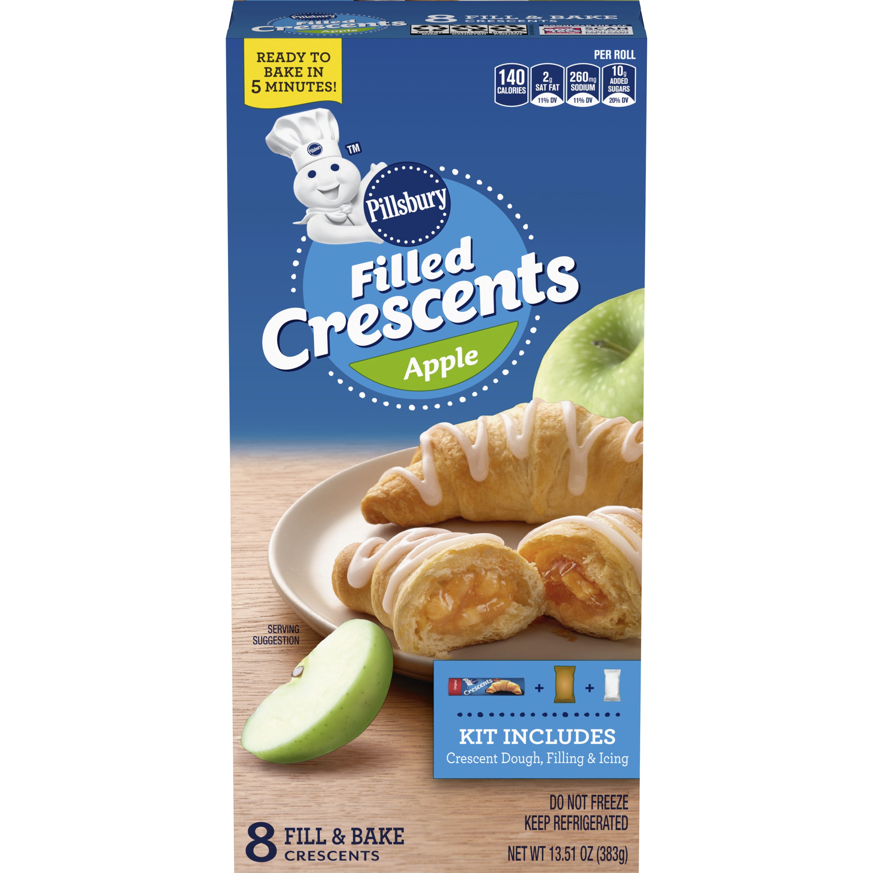 Pillsbury™ Filled Crescents Apple (8 count) - Front
