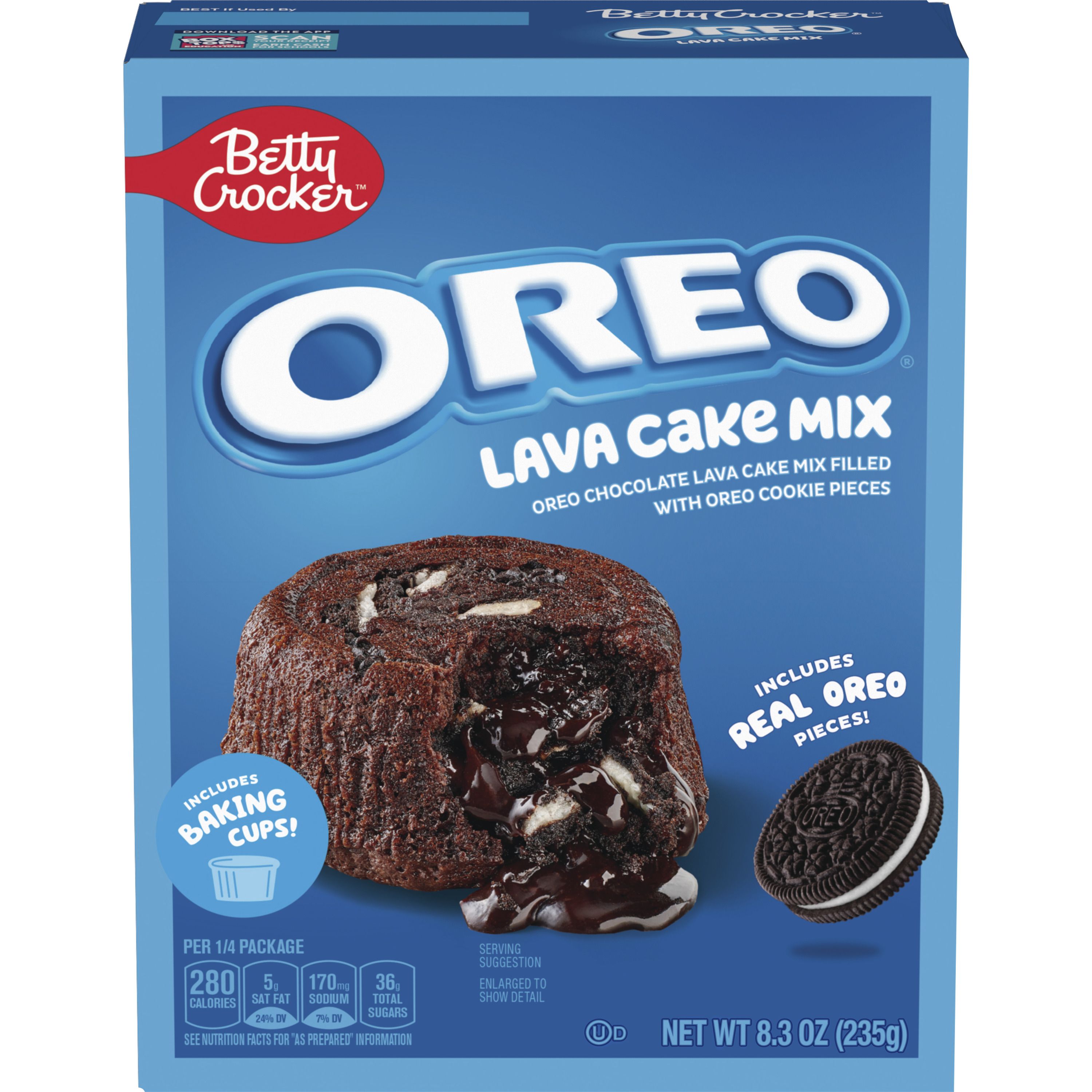 Betty Crocker OREO Lava Cake Mix, Chocolate Lava Cake Baking Mix With