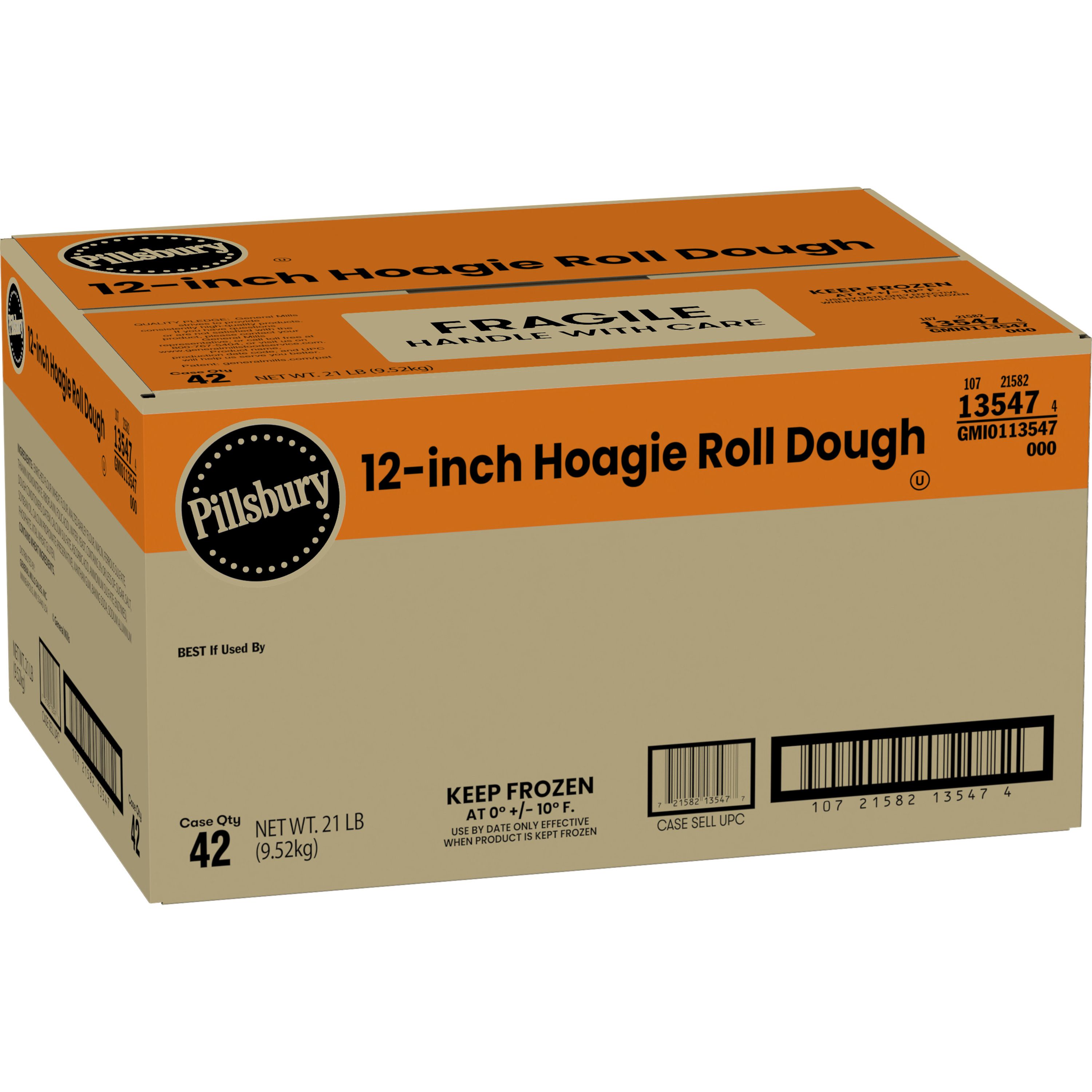 Case - Left Front 3D Pillsbury™ 12 Inch Hoagie Dough 42 Count