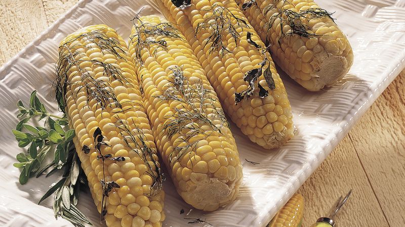 Baked Corn on the Cob with Herbs
