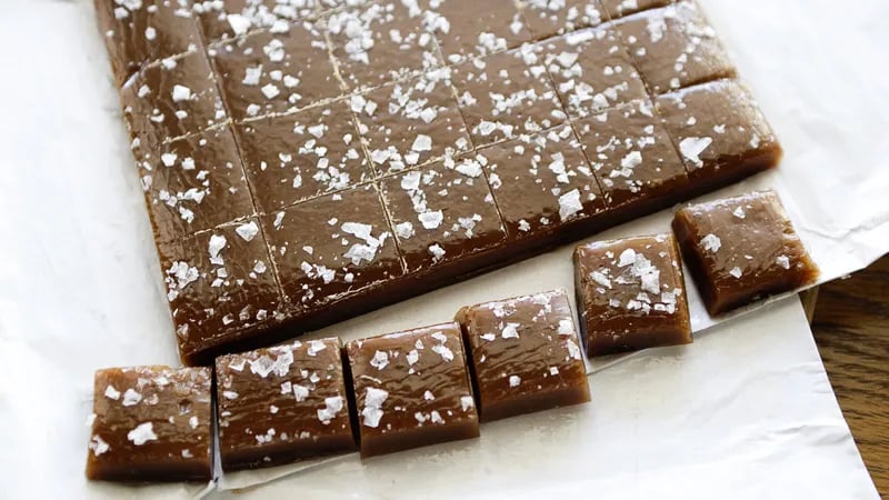 Salted Whiskey Caramels