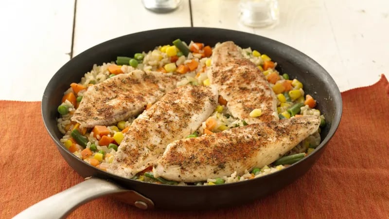 Italian-Seasoned Tilapia and Brown Rice