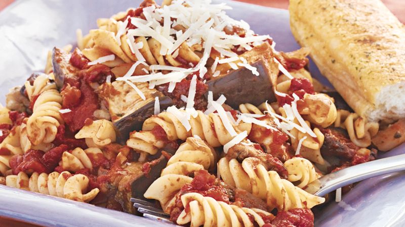 Slow-Cooker Eggplant and Tomato Sauce with Pasta