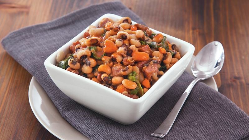 Slow-Cooker Black Eyed Peas and Greens