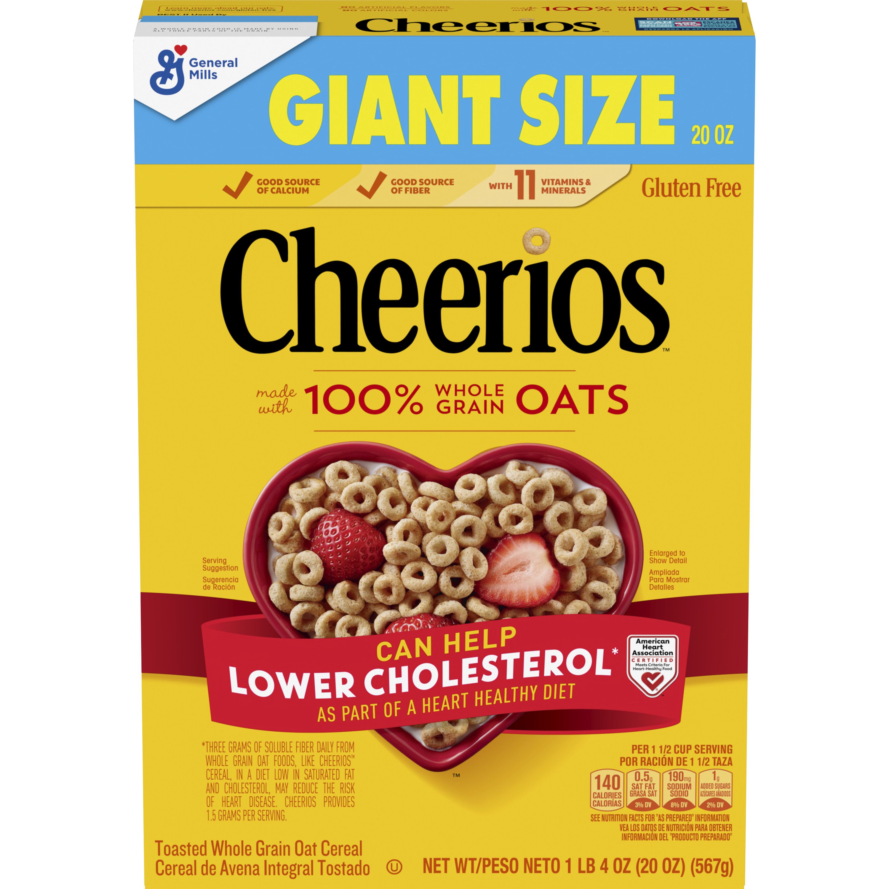 Cheerios Gluten Free Cereal Box Giant Size 20 oz