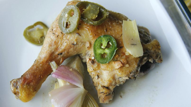 Baked Chicken with Artichokes and Jalapeños