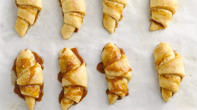 Salted Caramel Pumpkin Pie Crescents