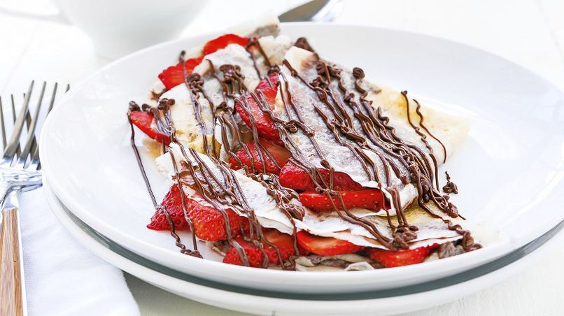 Chocolate and Strawberry Crepes