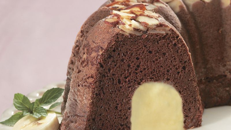 Chocolate Almond Cake with White Chocolate Mousse