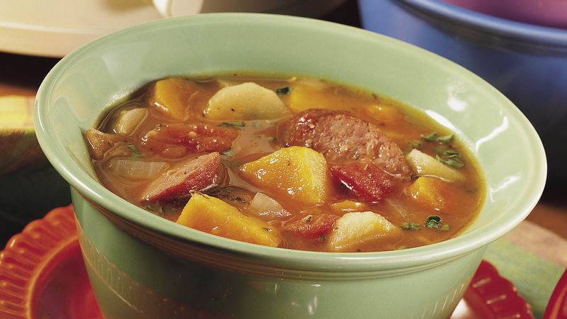 Slow-Cooker Winter Root Veggie and Sausage Casserole