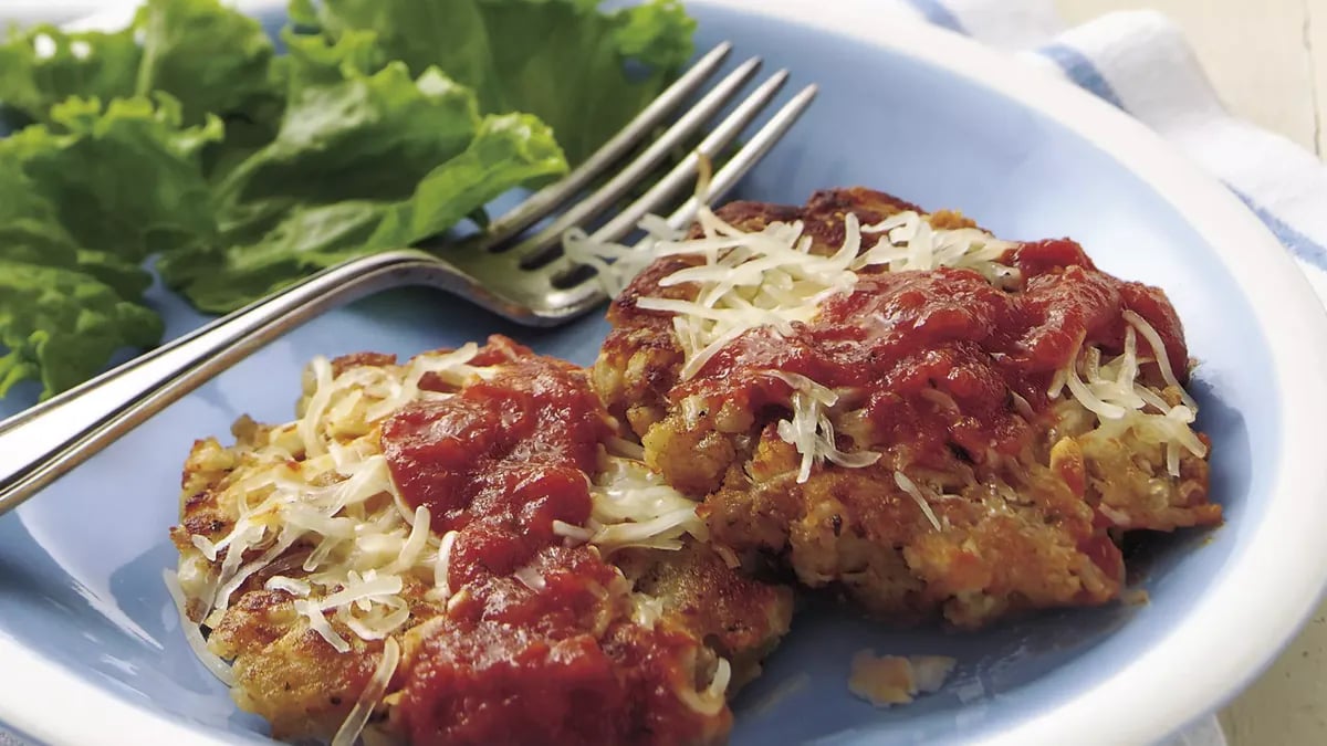 Chicken Cakes Parmigiana