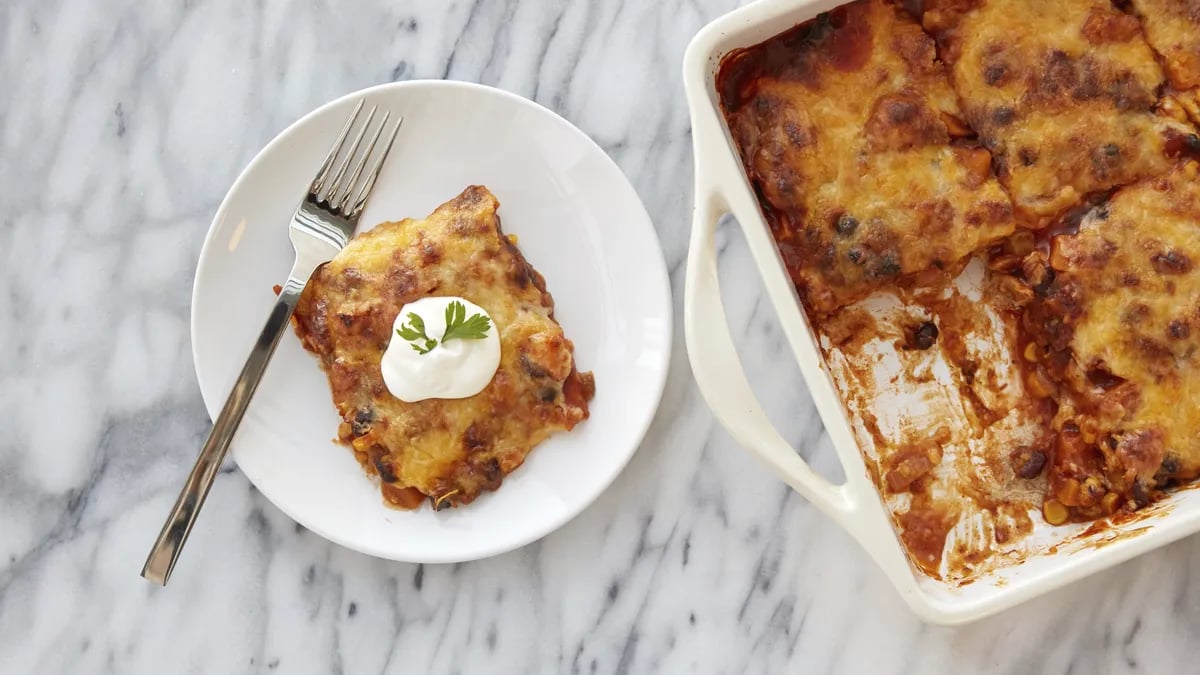 Easy Butternut Squash Enchilada Casserole