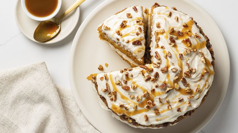 Pumpkin-Praline Cake Recipe - BettyCrocker.com