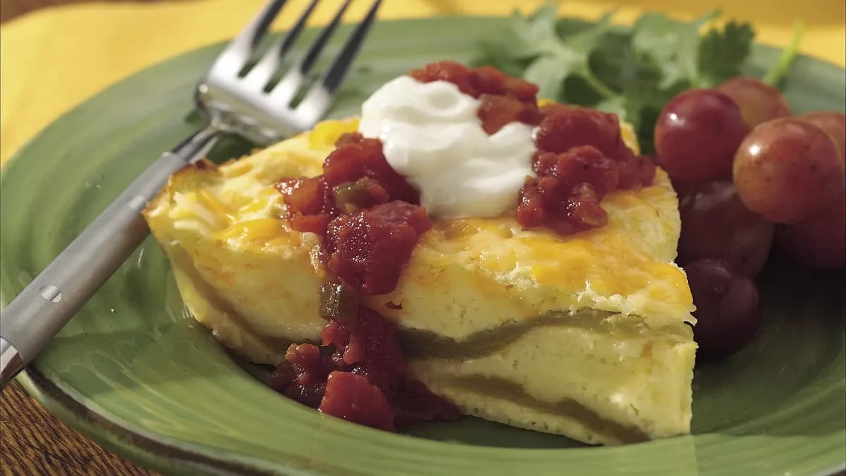 Impossibly Easy Chiles Rellenos Pie