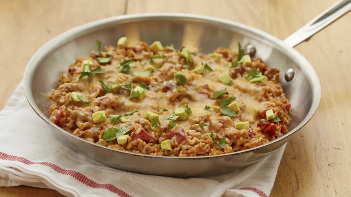 Mexican Beef and Rice Skillet